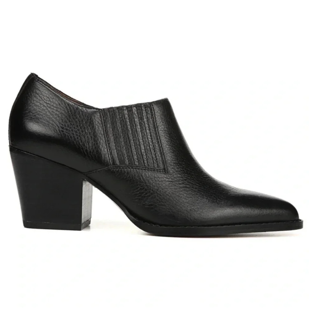 Franco Sarto | Camella Black Leather Ankle Bootie Heeled Boots women’s size 8 - Picture 9 of 9